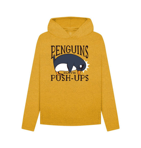 Sunflower Yellow Penguins Hate Push-Ups Women's Remill Relaxed Fit Hoodie