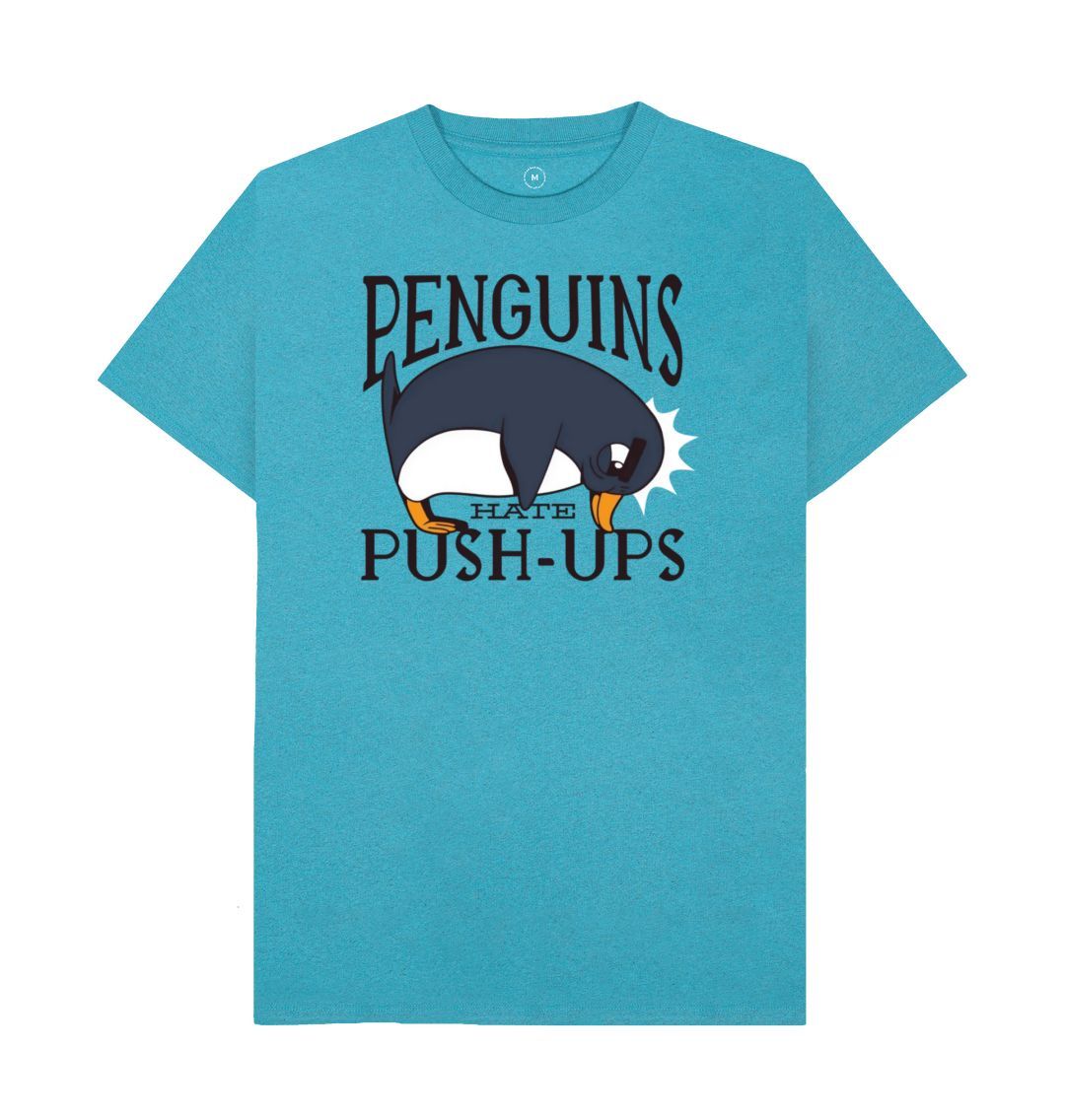 Ocean Blue Penguins Hate Push-Ups Men's Remill T-Shirt