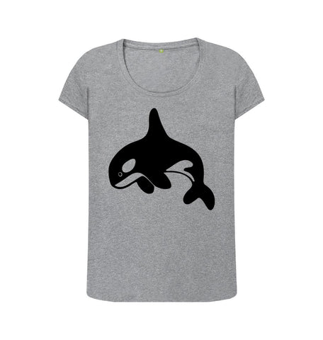 Athletic Grey Orca Women's Scoop Neck T-Shirt