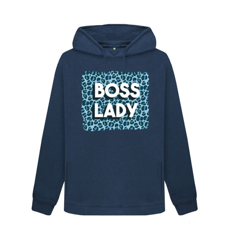 Navy Blue Boss Lady Women's Pullover Hoodie