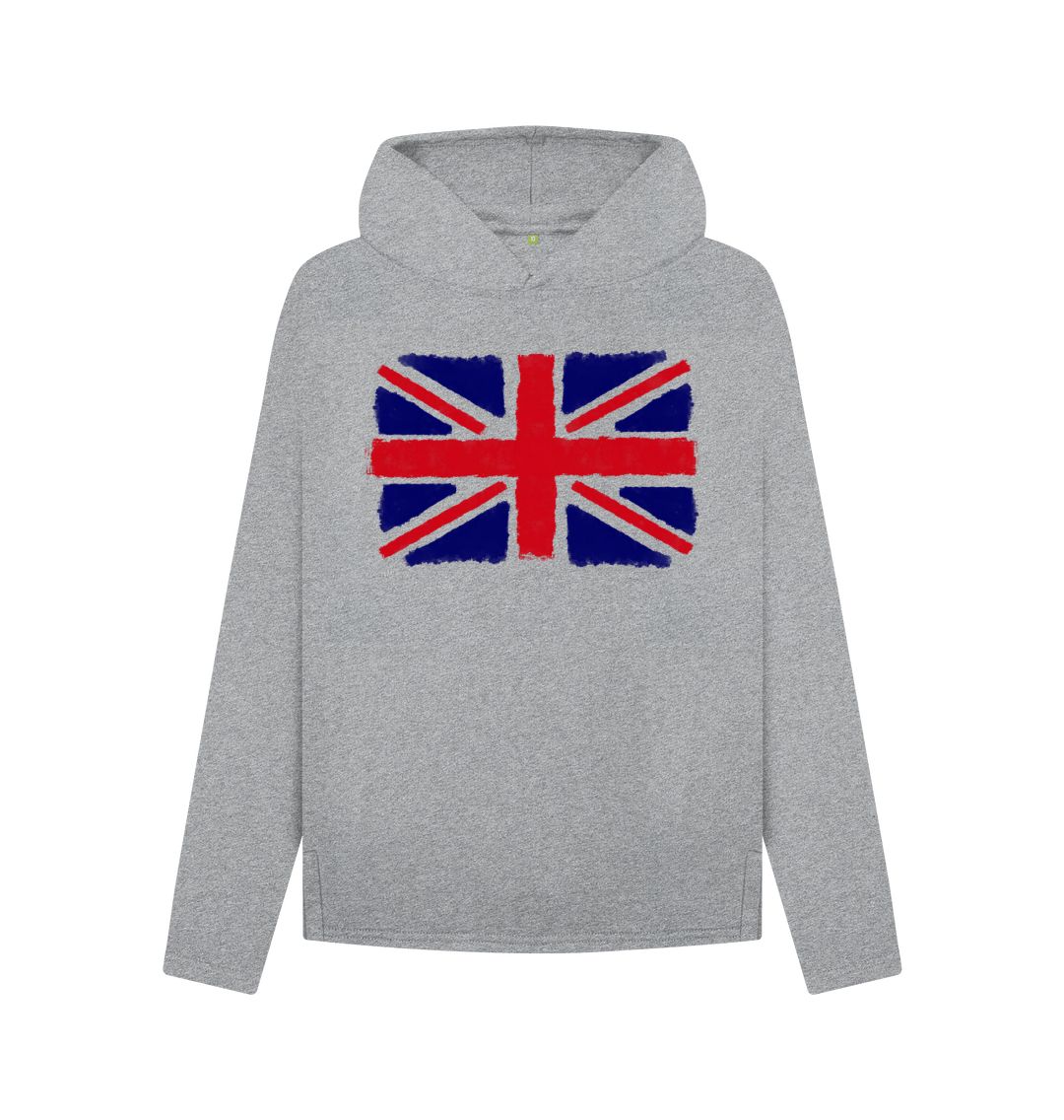 Athletic Grey Union Jack Women's Relaxed Fit Hoodie