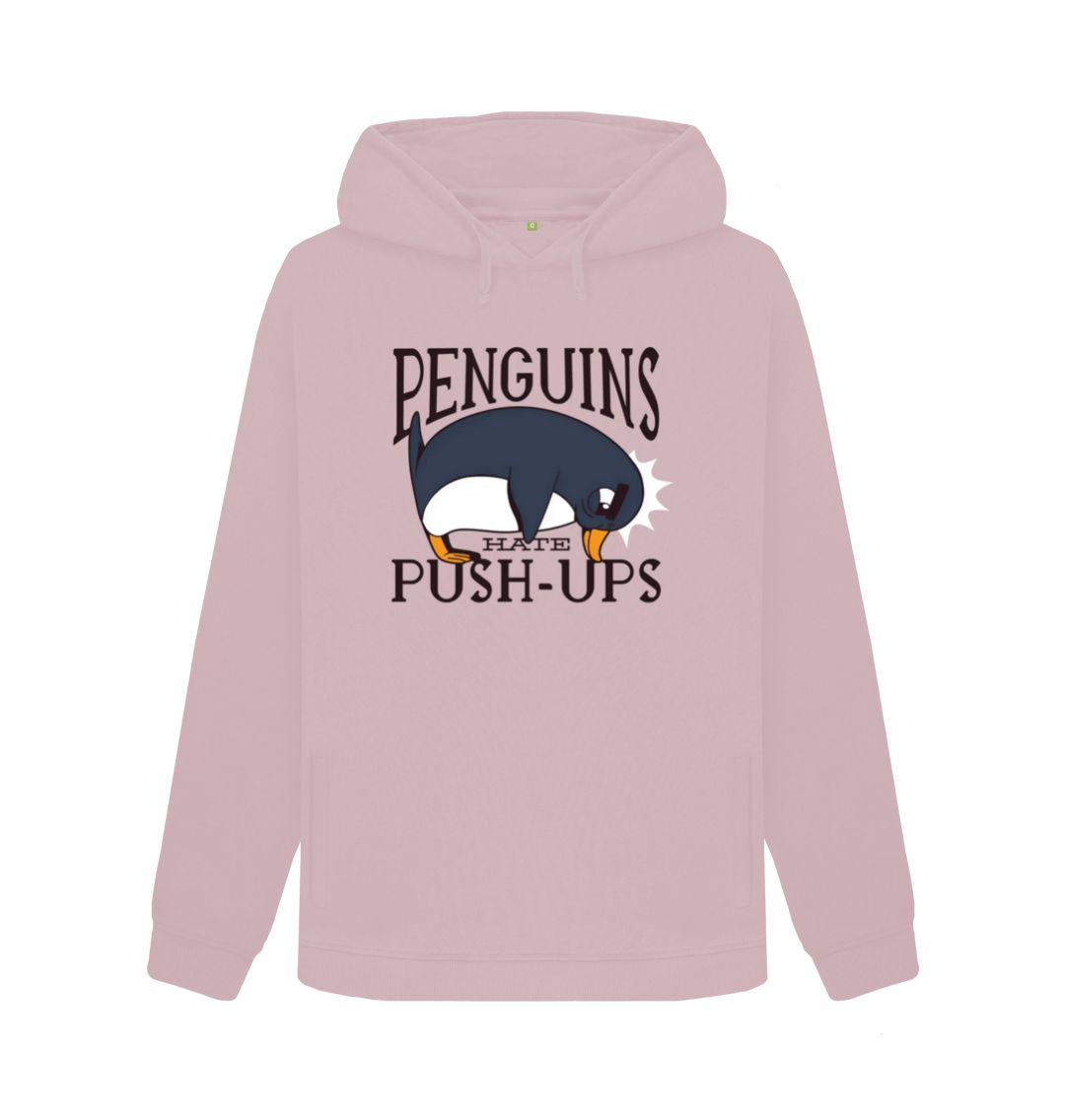 Mauve Penguins Hate Push-Ups Women's Pullover Hoody