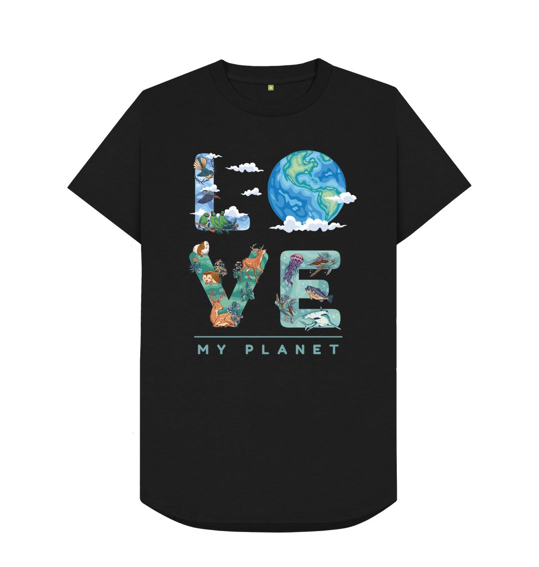 Black Love My Planet Men's Longline T-Shirt