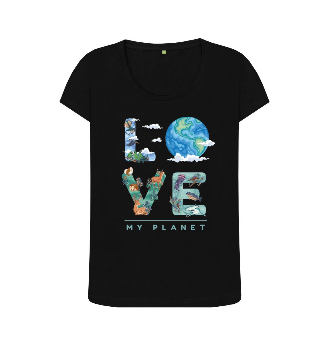 Black Love My Planet Women's Scoop Neck T-shirt