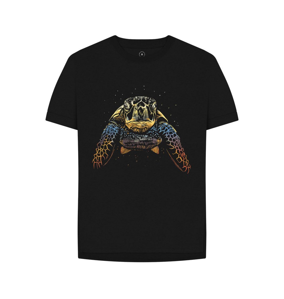 Black The Colour Turtle Women's Remill Relaxed Fit T-Shirt