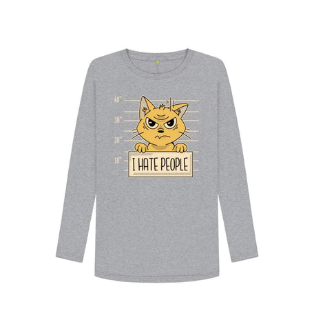Athletic Grey I Hate People Women's Long Sleeve T-Shirt