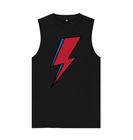 Black Lightning Bolt Men's Vest