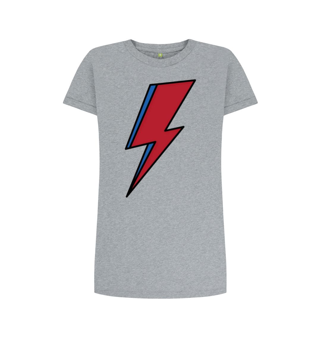 Athletic Grey Lightning Bolt Women's T-Shirt Dress