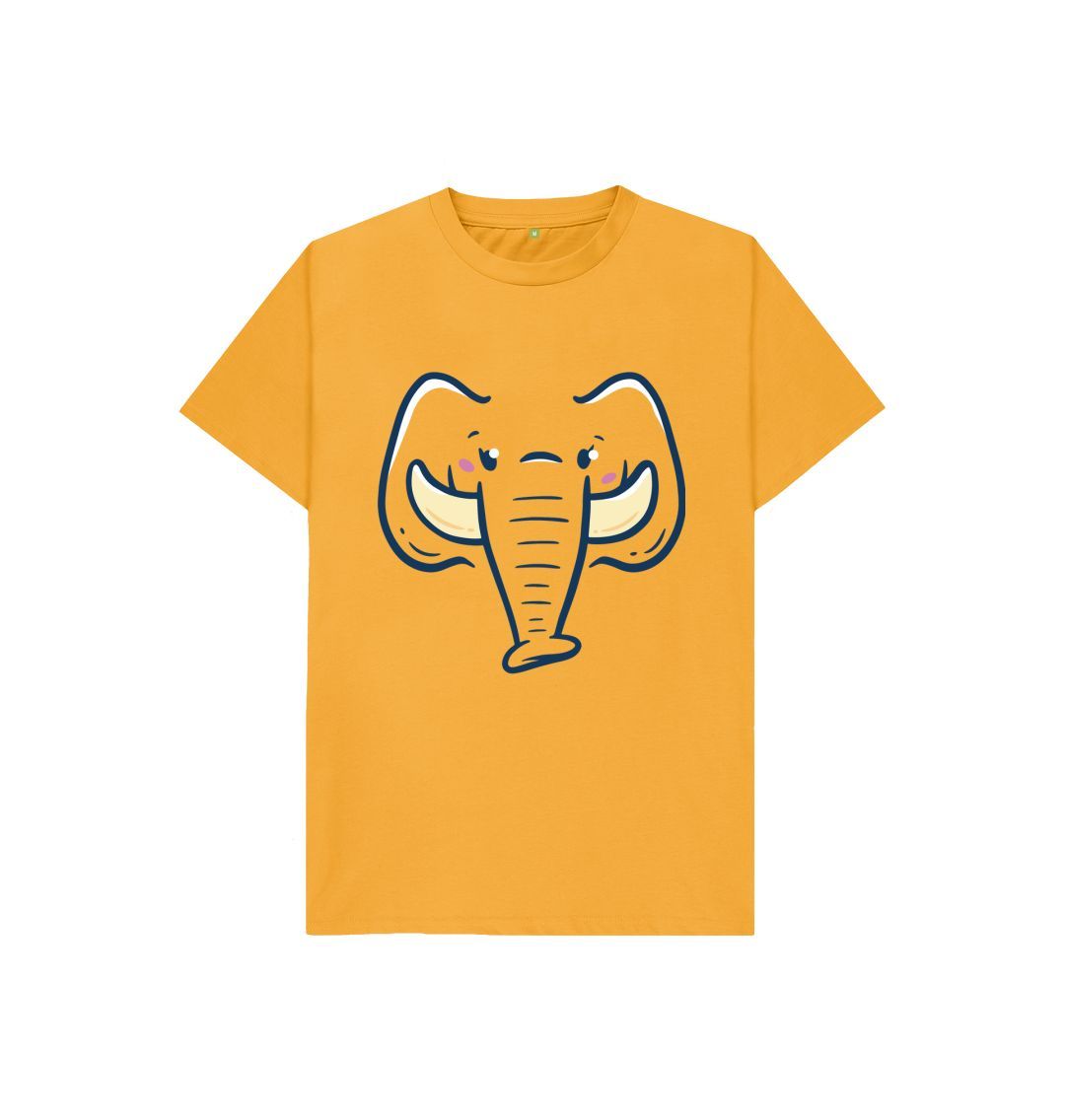 Mustard Happy Elephant Kids T-Shirt