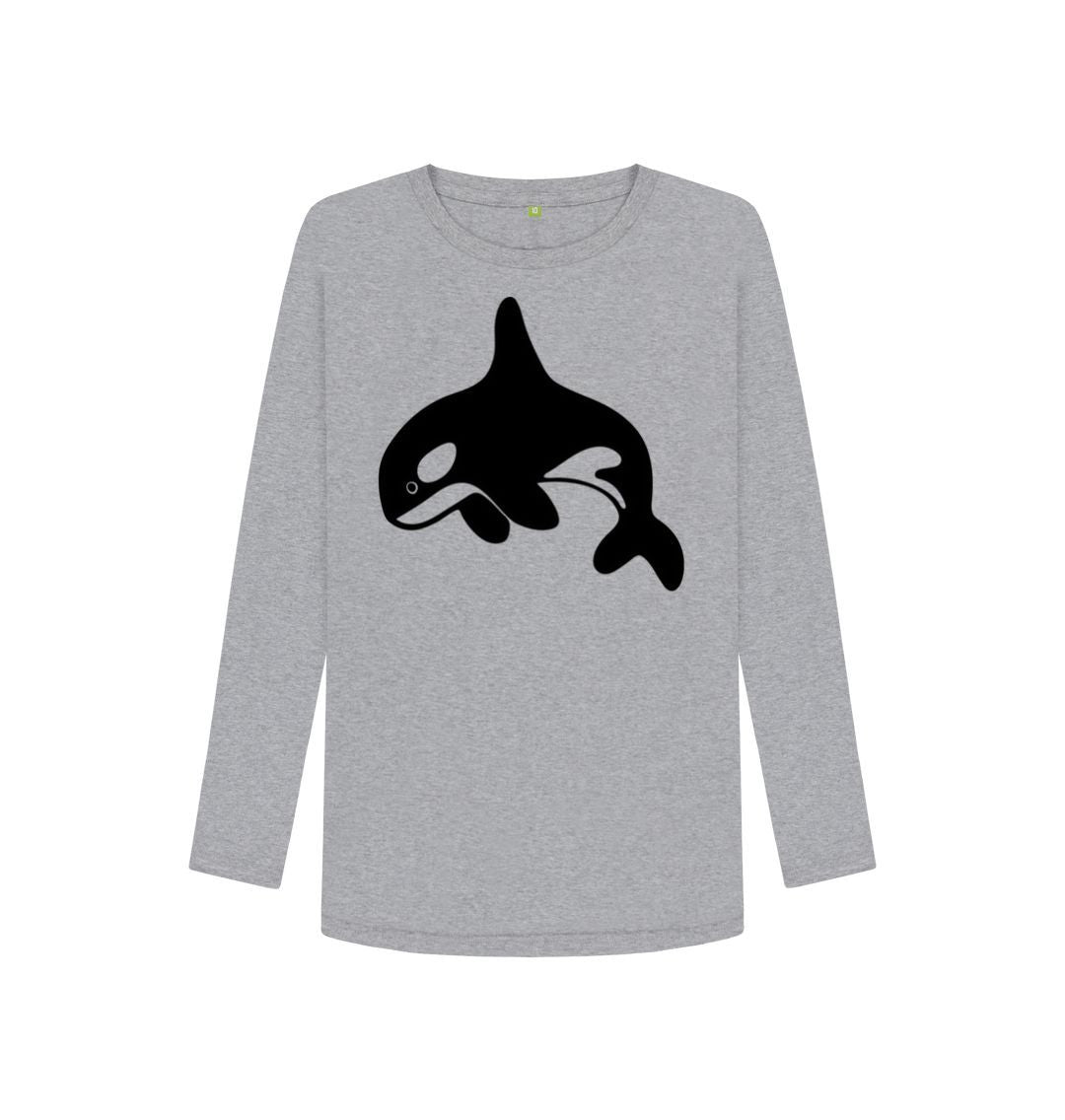 Athletic Grey Orca Women's Long Sleeve T-Shirt
