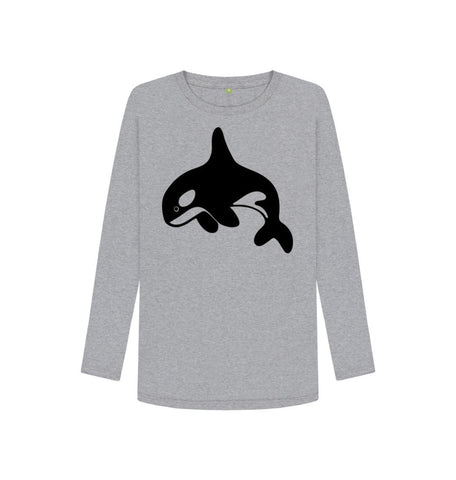 Athletic Grey Orca Women's Long Sleeve T-Shirt
