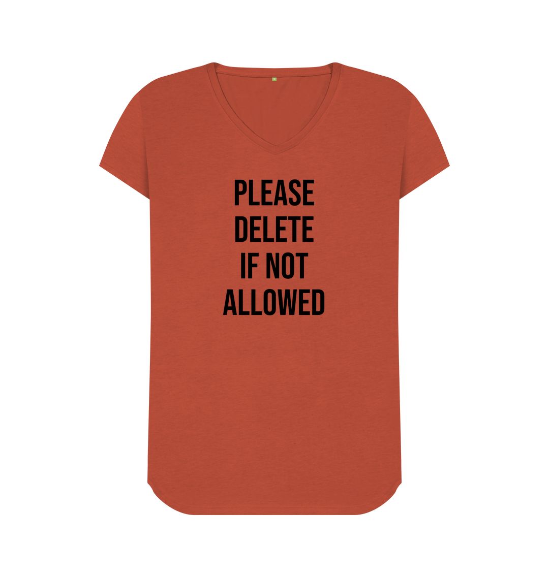 Rust Please Delete Women's V-Neck T-Shirt