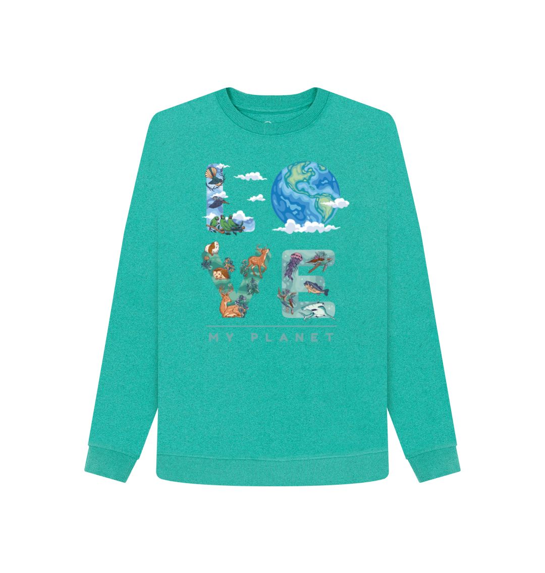 Seagrass Green Love My Planet Women's Remill Sweater