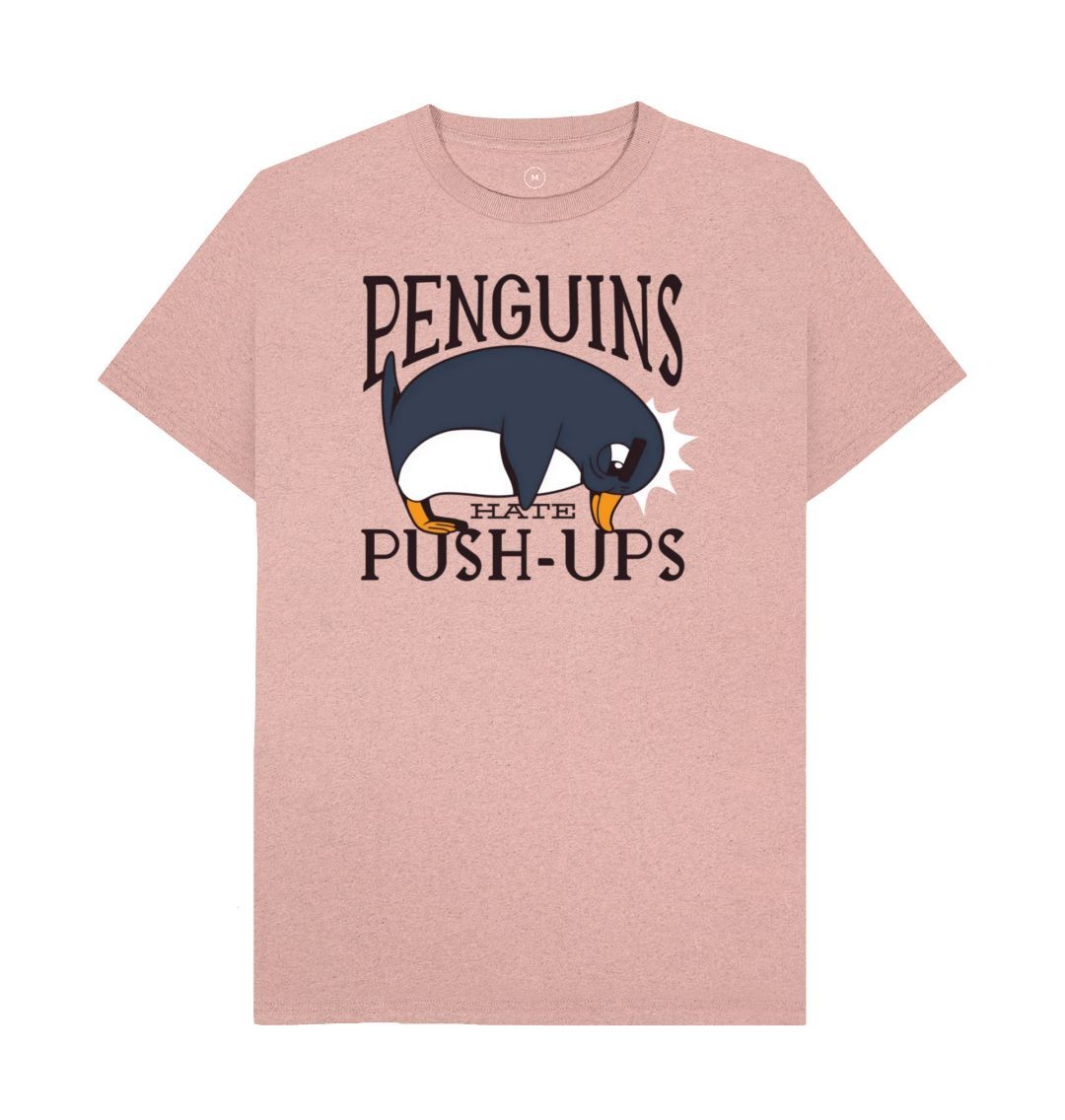 Sunset Pink Penguins Hate Push-Ups Men's Remill T-Shirt