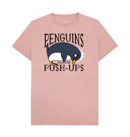 Sunset Pink Penguins Hate Push-Ups Men's Remill T-Shirt