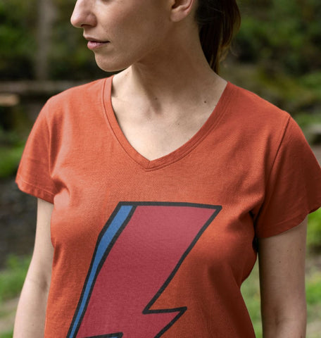 Lightning Bolt Women's V-Neck T-Shirt