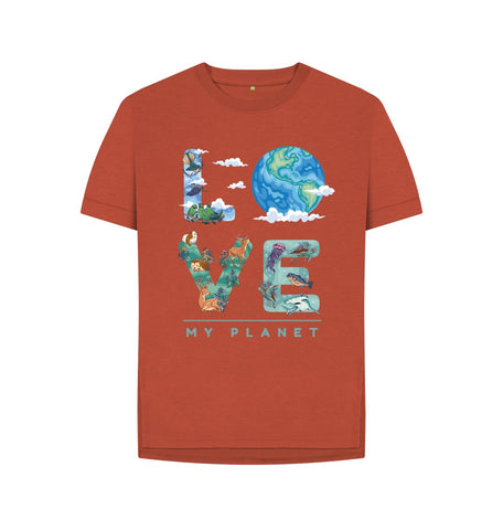 Rust Love My Planet Women's Relaxed Fit Tee