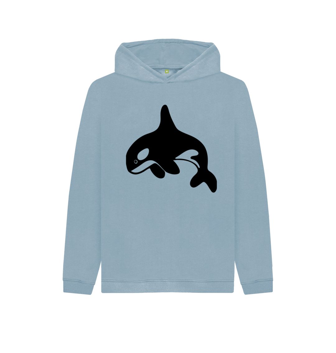 Stone Blue Orca Kids Pullover Hoodie