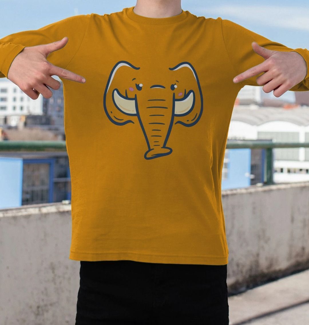 Happy Elephant Kids Long Sleeve T-Shirt