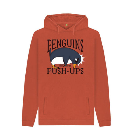 Rust Penguins Hate Push-Ups Men's Pullover Hoodie