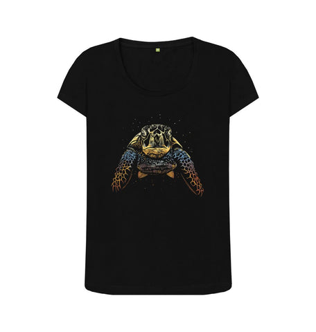 Black The Colour Turtle Women's Scoop Neck T-Shirt
