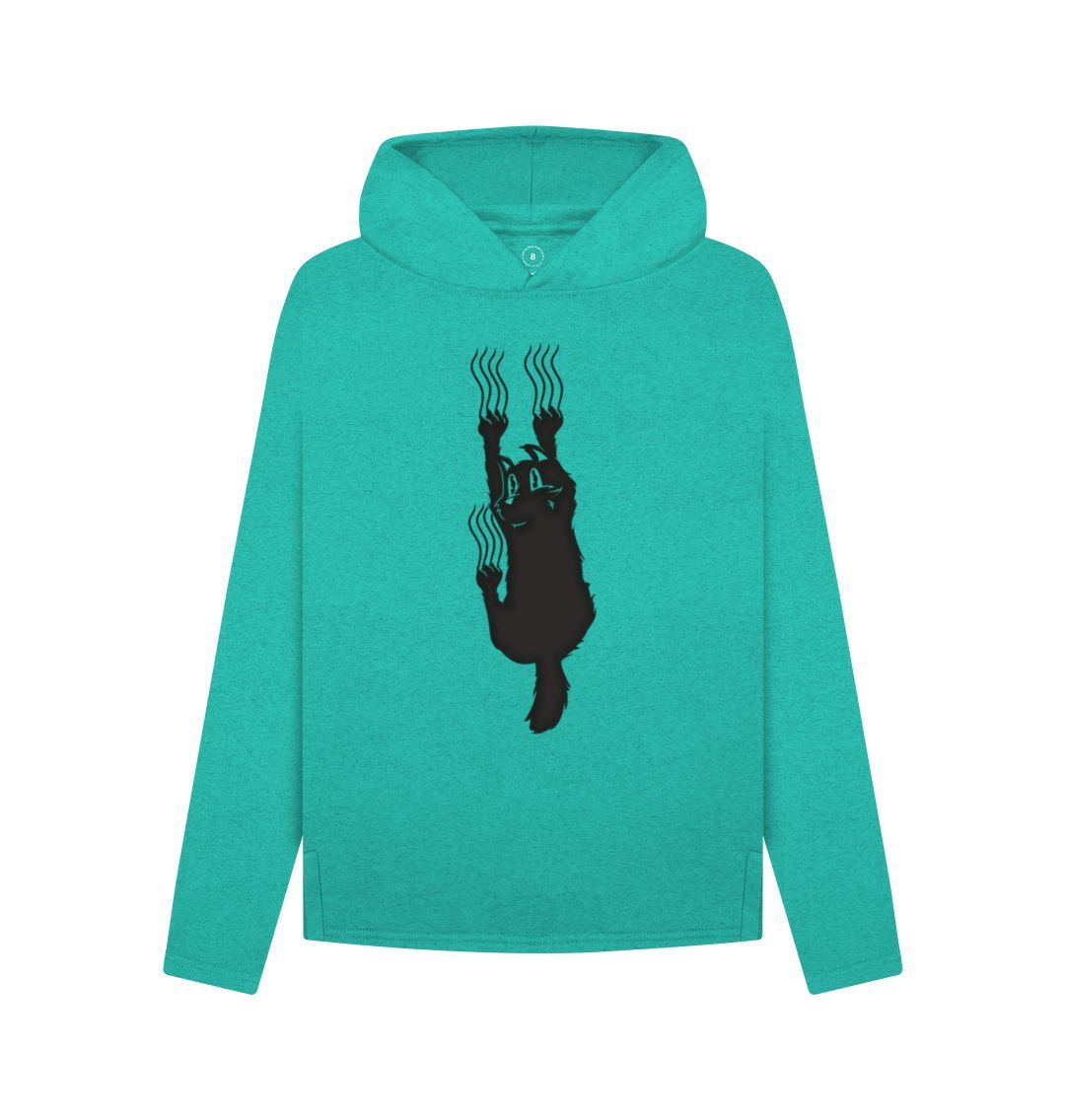 Seagrass Green Hang In There Cat Women's Remill Relaxed Fit Hoodie