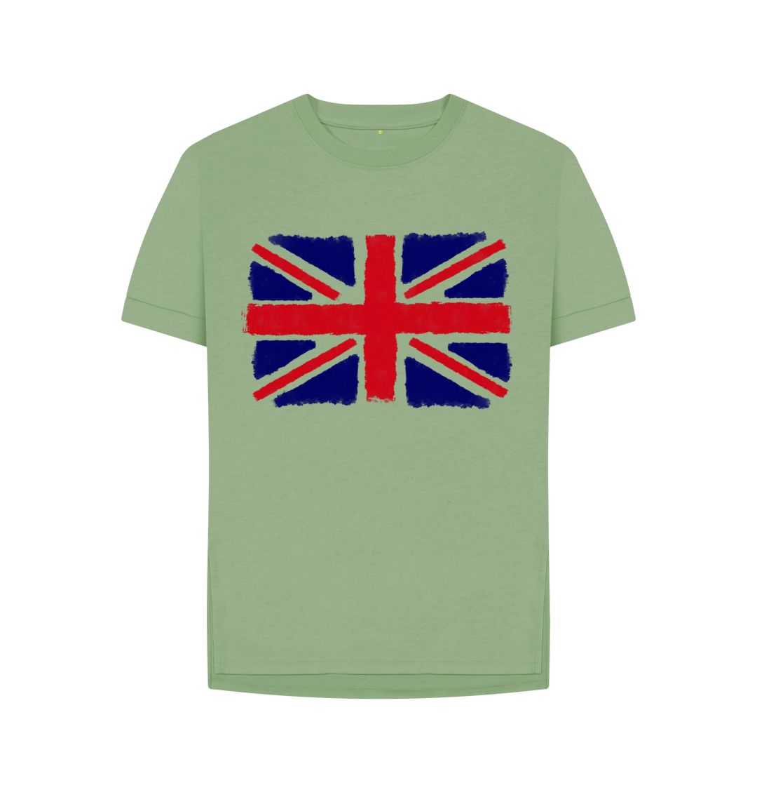 Sage Union Jack Women's Relaxed Fit Tee