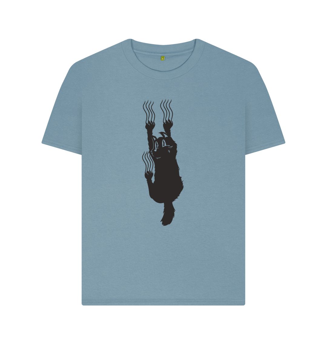 Stone Blue Hang In There Cat Women's T-Shirt