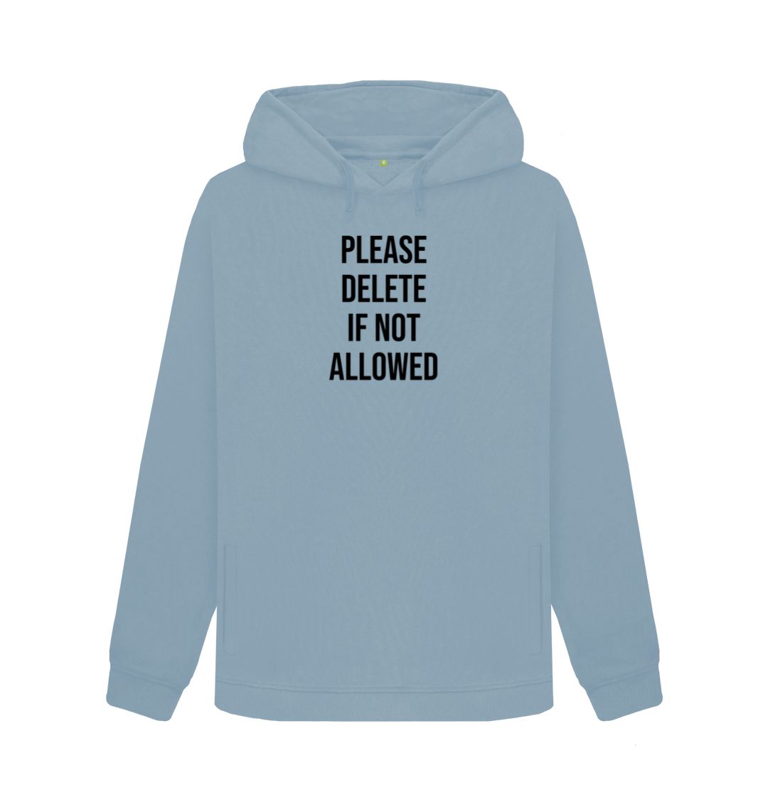 Stone Blue Please Delete Women's Pullover Hoody