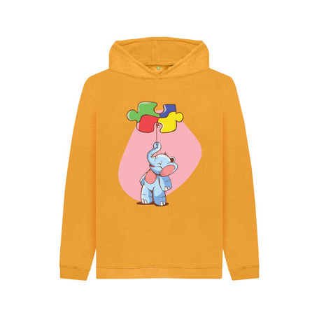 Mustard Elephant Balloon Puzzle Kids Pullover Hoodie