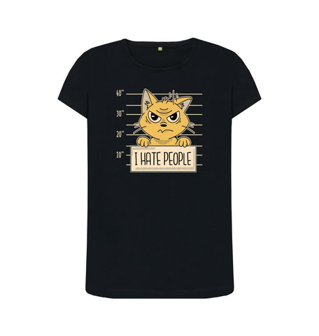 Black I Hate People Women's Crew Neck T-Shirt