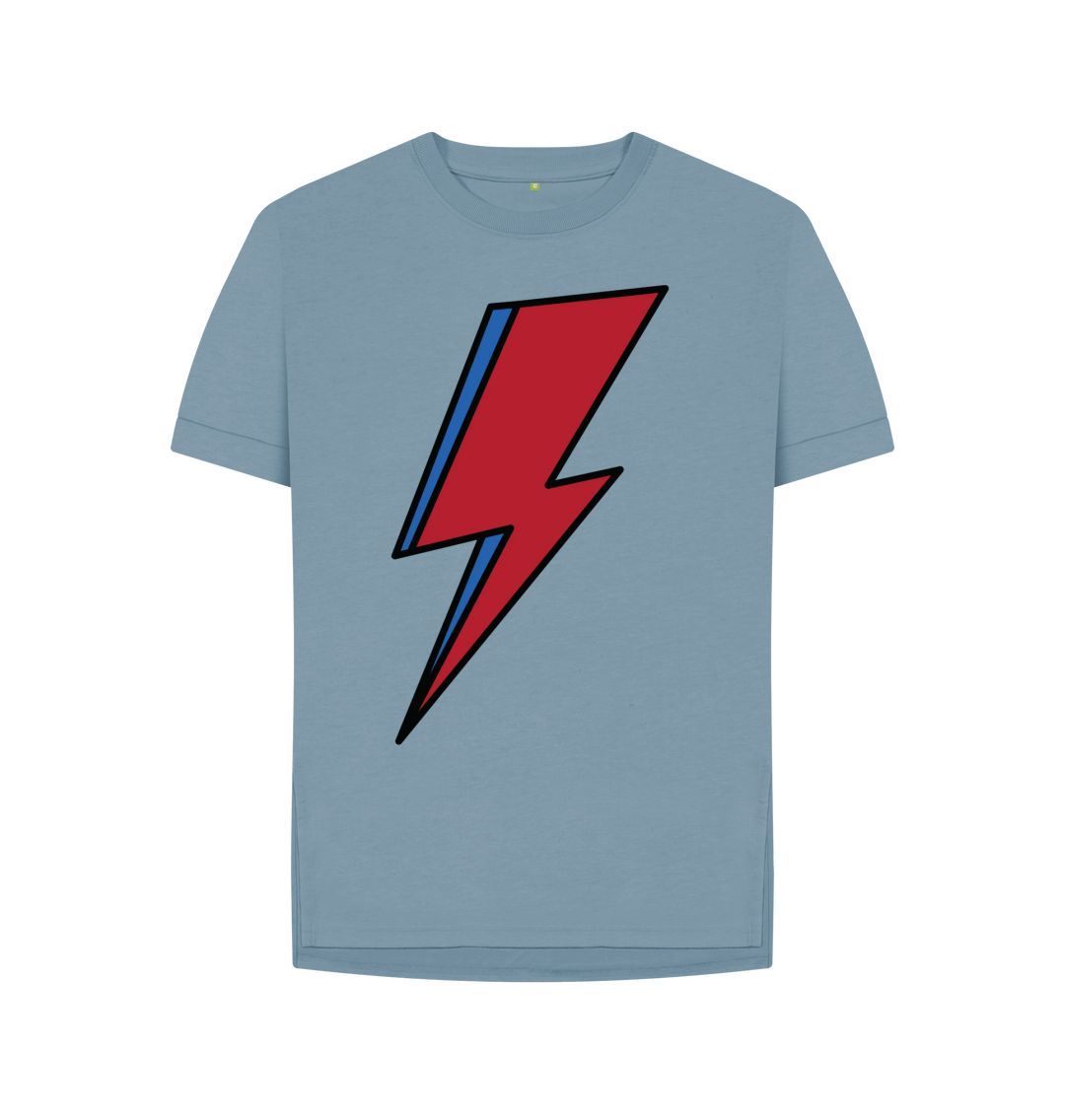 Stone Blue Lightning Bolt Women's Relaxed Fit Tee