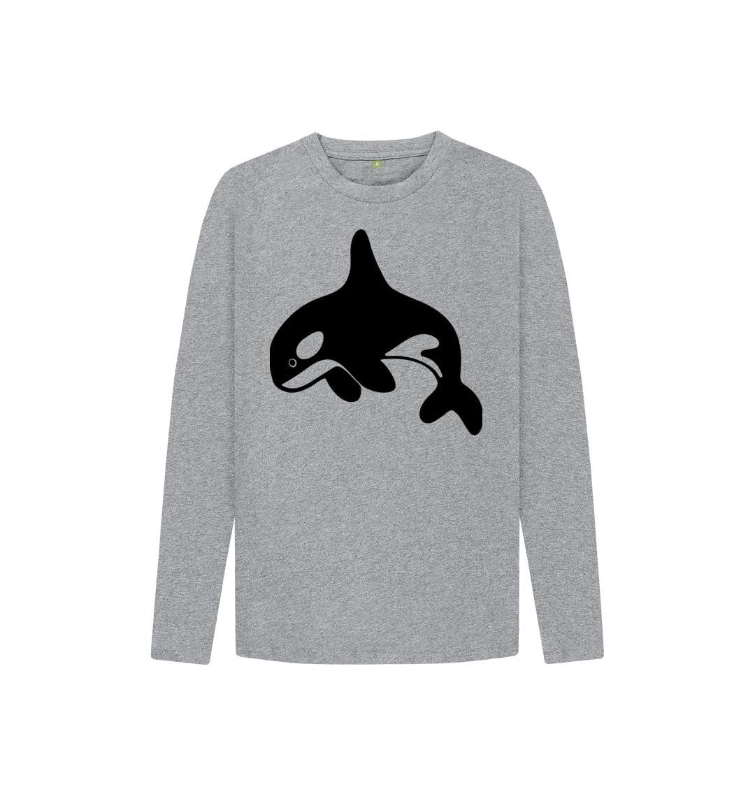 Athletic Grey Orca Kids Long Sleeve T-Shirt