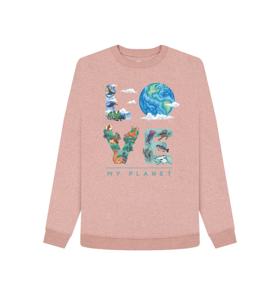Sunset Pink Love My Planet Women's Remill Sweater