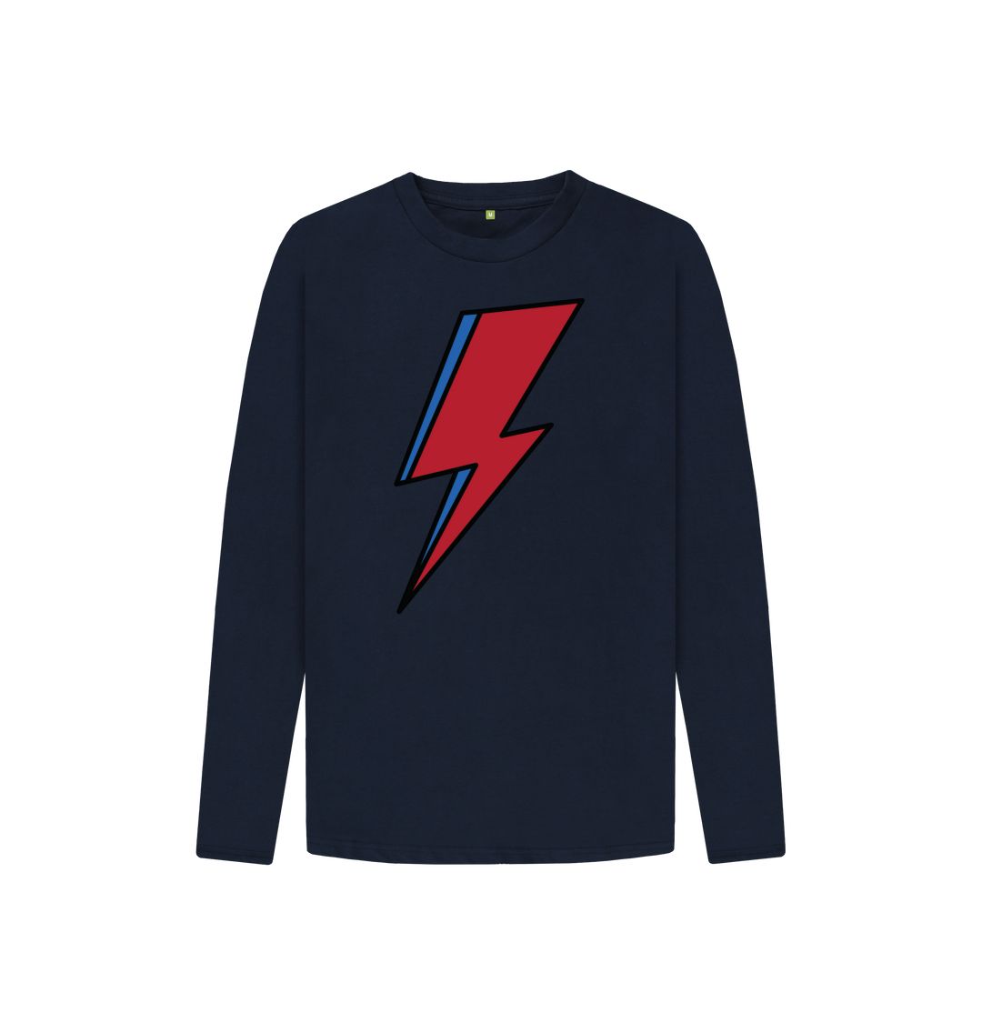 Navy Blue Lightning Bolt Kids Long Sleeve T-Shirt