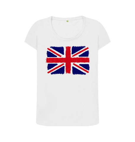 White Union Jack Women's Scoop Neck T-Shirt
