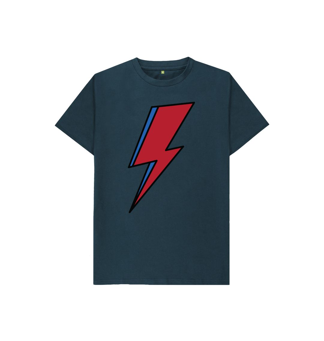Denim Blue Lightning Bolt Kids T-Shirt