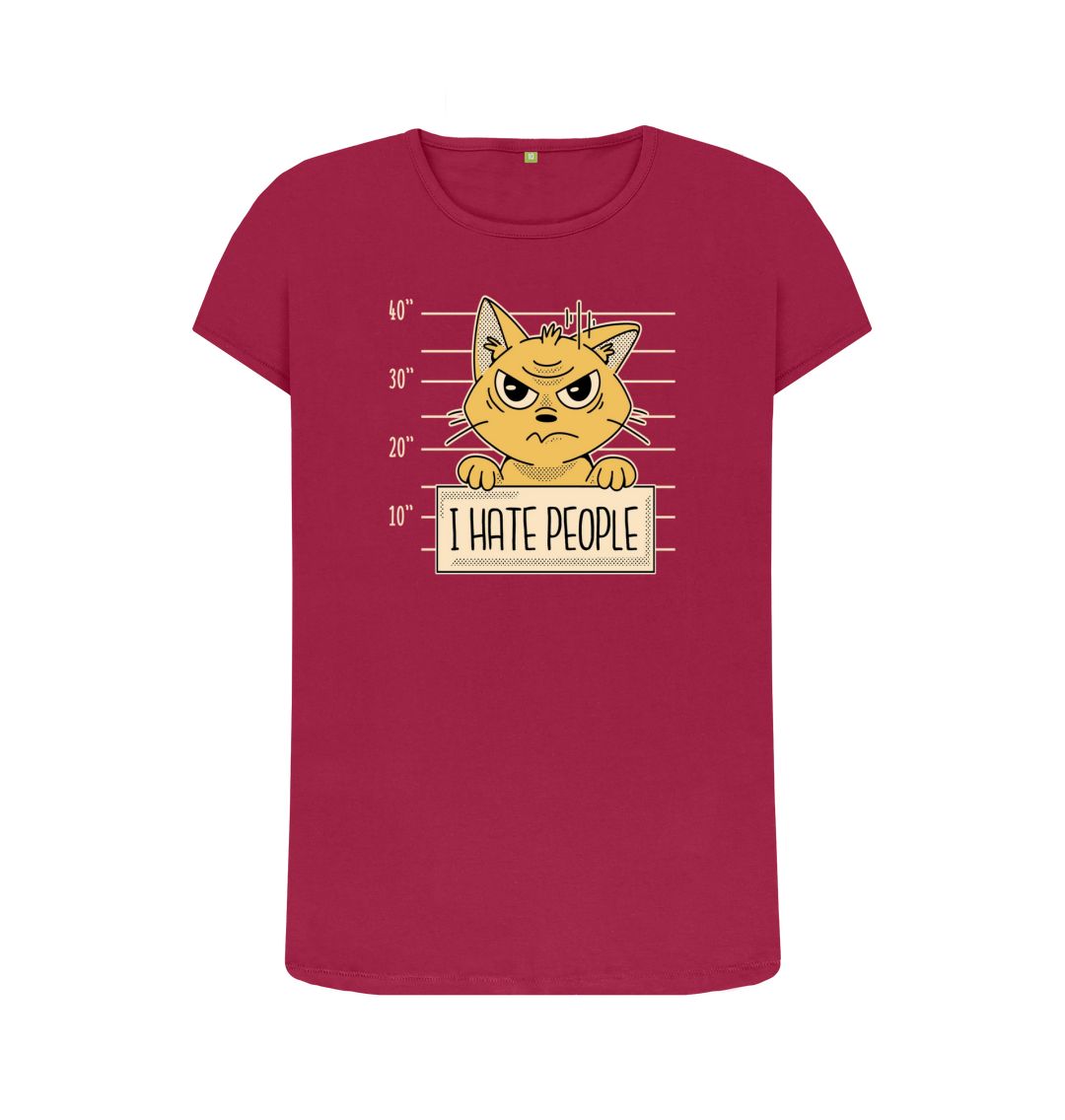 Cherry I Hate People Women's Crew Neck T-Shirt