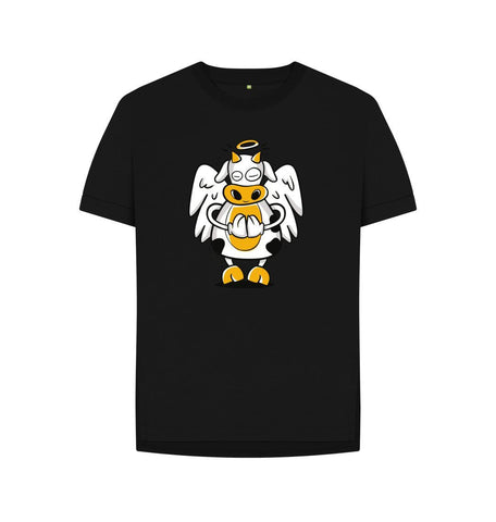 Black Angelic Cow Women's Relaxed Fit Tee