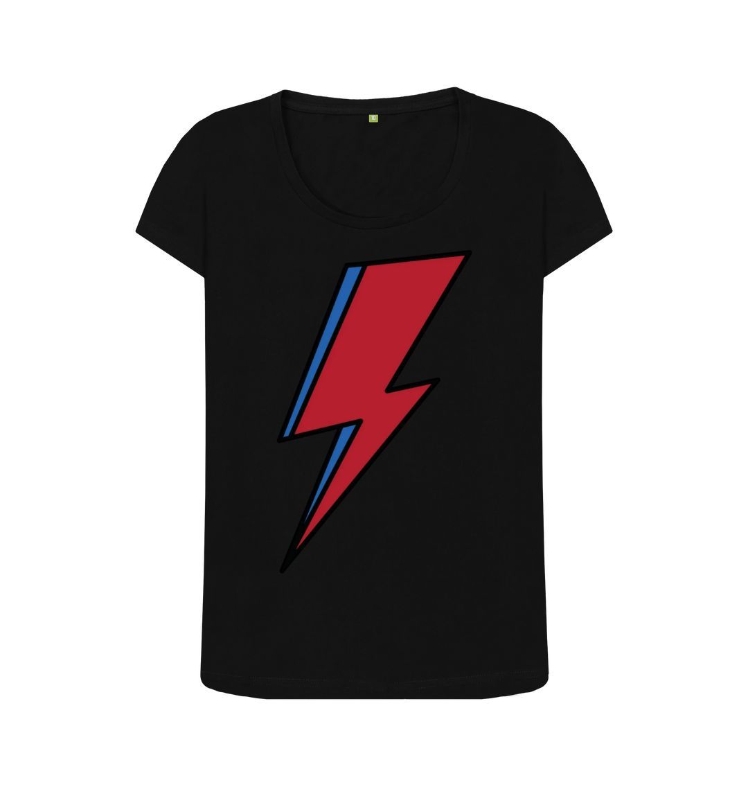 Black Lightning Bolt Women's Scoop Neck T-Shirt