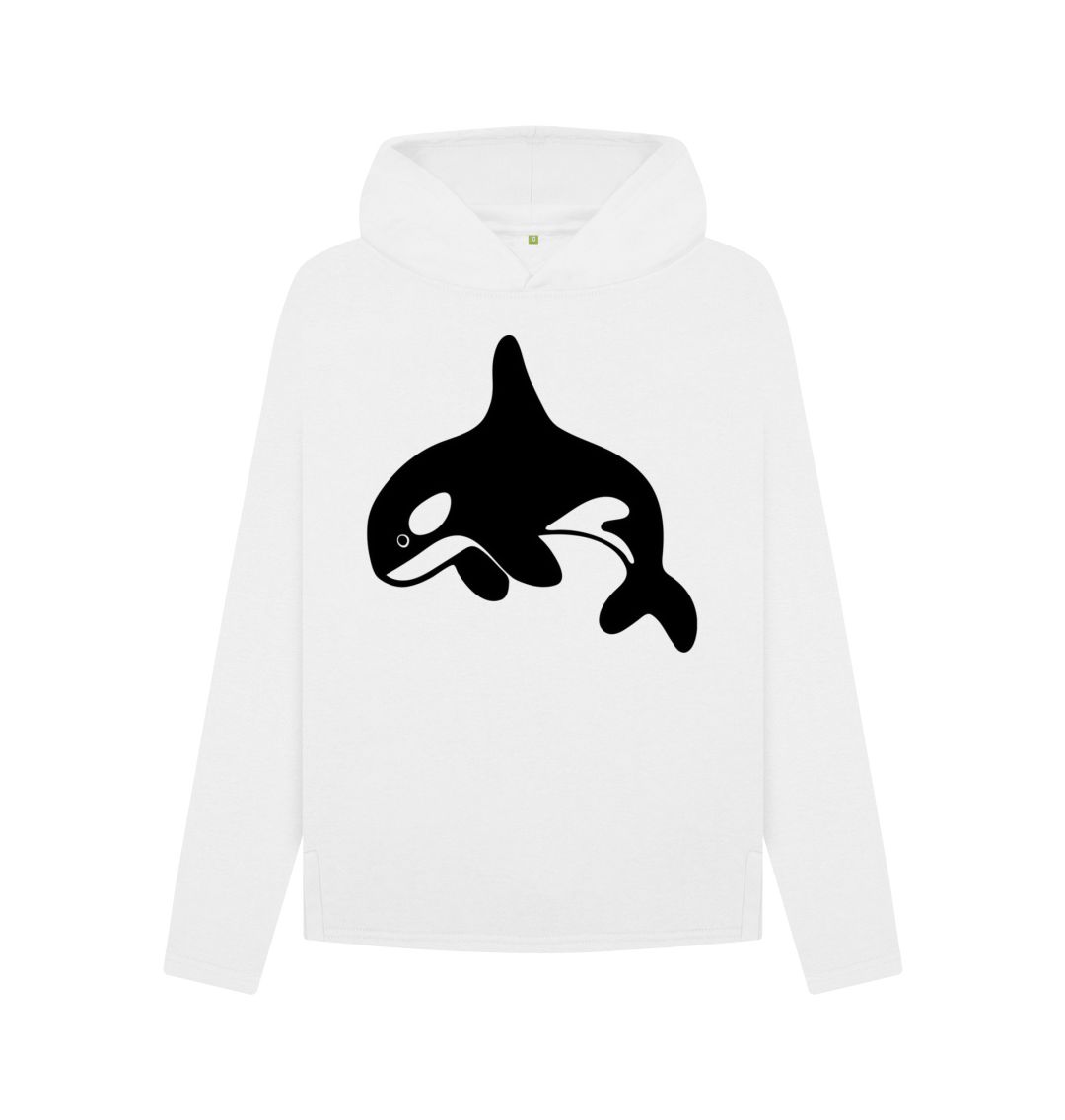 White Orca Women's Relaxed Fit Hoodie