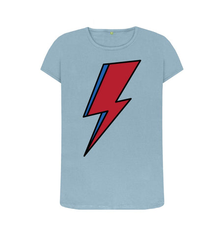 Stone Blue Lightning Bolt Women's Crew Neck T-Shirt