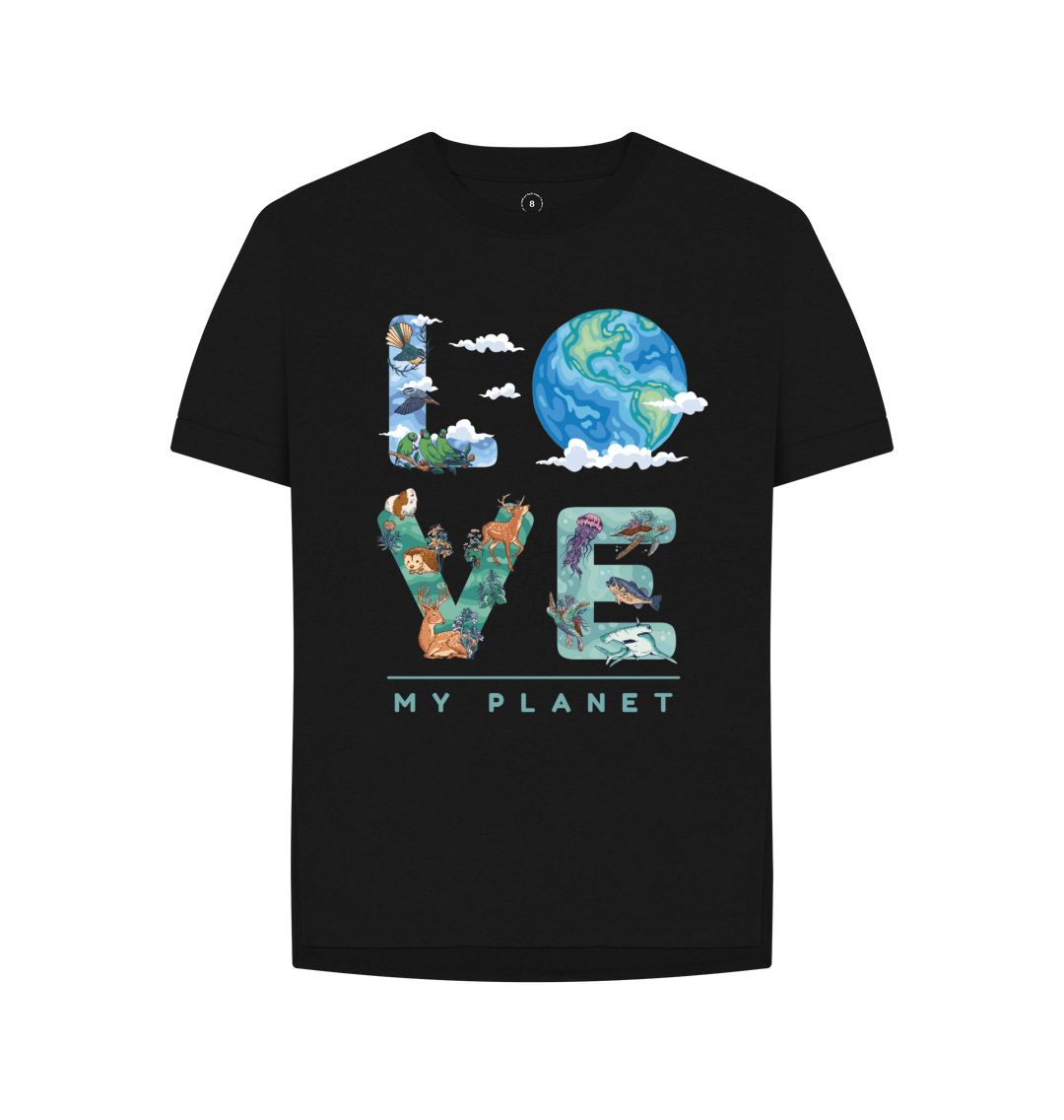 Black Love My Planet Women's Remill Relaxed Fit T-Shirt