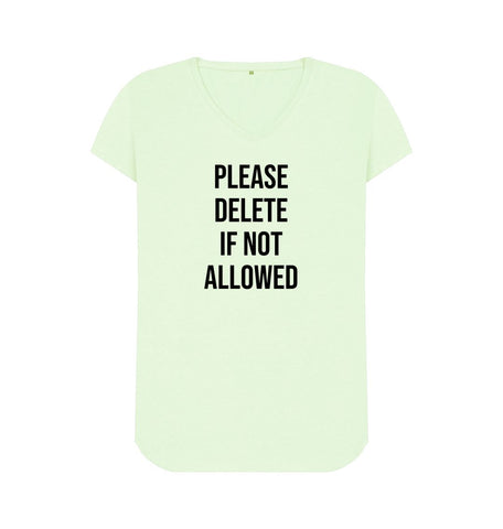 Pastel Green Please Delete Women's V-Neck T-Shirt