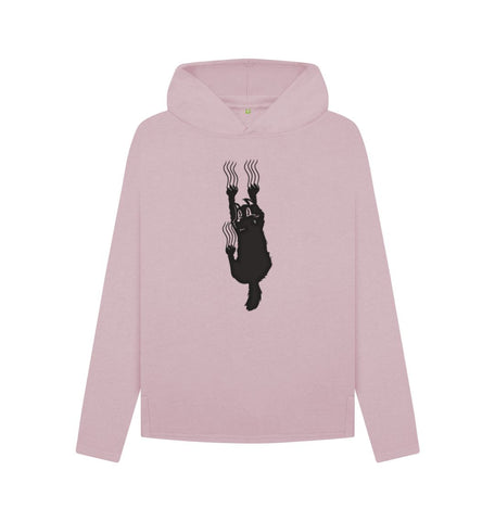 Mauve Hang In There Cat Women's Relaxed Fit Hoodie