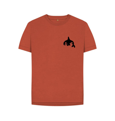 Rust Small Orca Women's Relaxed Fit Tee