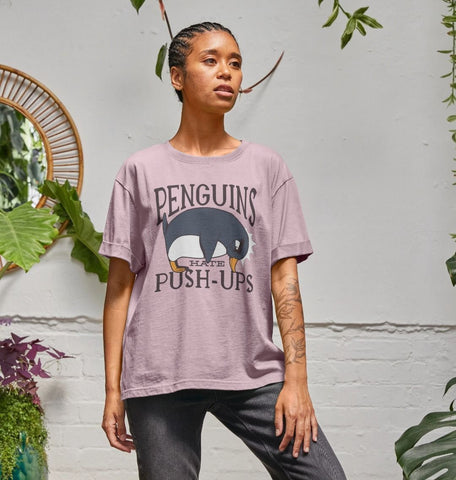 Penguins Hate Push-Ups Women's Relaxed Fit Tee