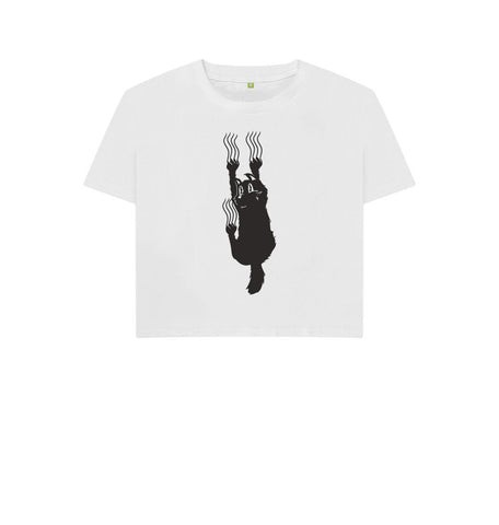 White Hang In There Cat Women's Boxy Tee