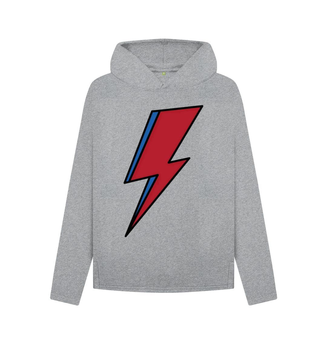 Athletic Grey Lightning Bolt Women's Relaxed Fit Hoodie