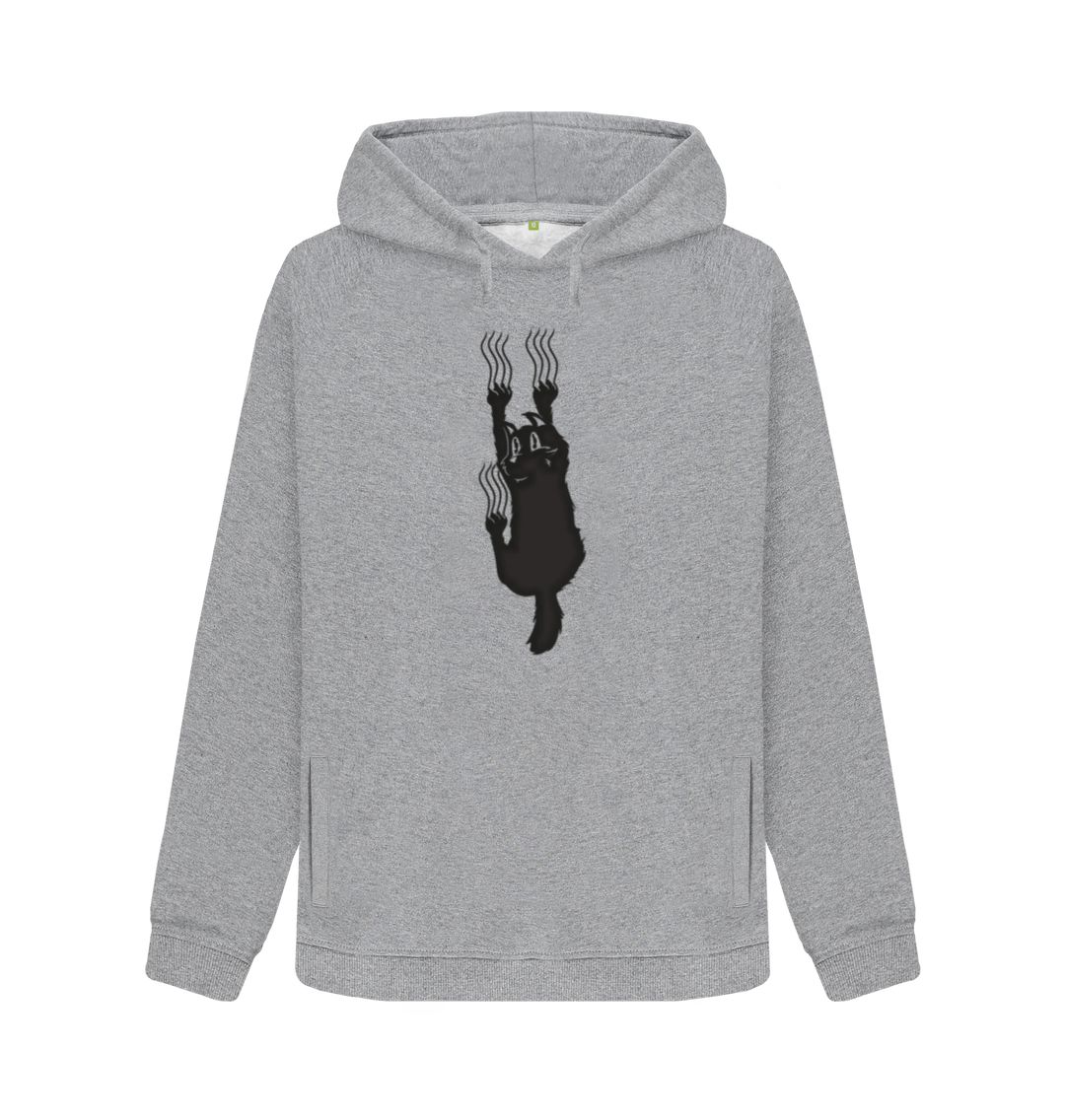 Light Heather Hang In There Cat Women's Pullover Hoody